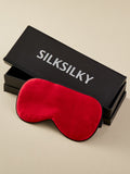 SilkSilky UK 19Momme Pure Silk Eye Mask Red 001