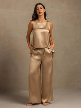 [Champagne] SilkSilky-UK Sleeveless Scoop Neck Women's Pyjamas 008