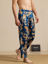 [Navy Dragon] SilkSilky-UK Men's Sleep Shorts 003