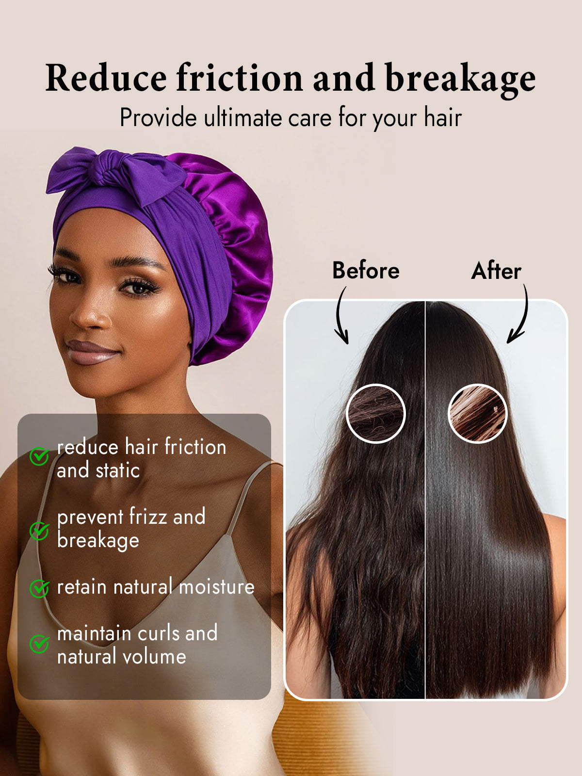 [Purple] SilkSilky-UK Pure Silk Sleep Cap 003