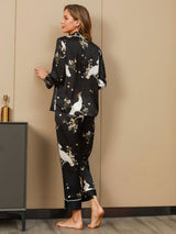 [Black] SilkSilky-UK Pure Silk Womens Pajamas 002