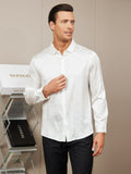 SilkSilky UK Silk Long Sleeve Collar Men's Shirt White 005