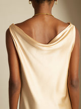 [Champagne] SilkSilky-UK Sleeveless Cowl Neck Dress 004