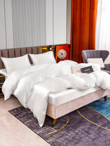 [White] SilkSilky-UK 22Momme Pure Silk Bedding Set 003,