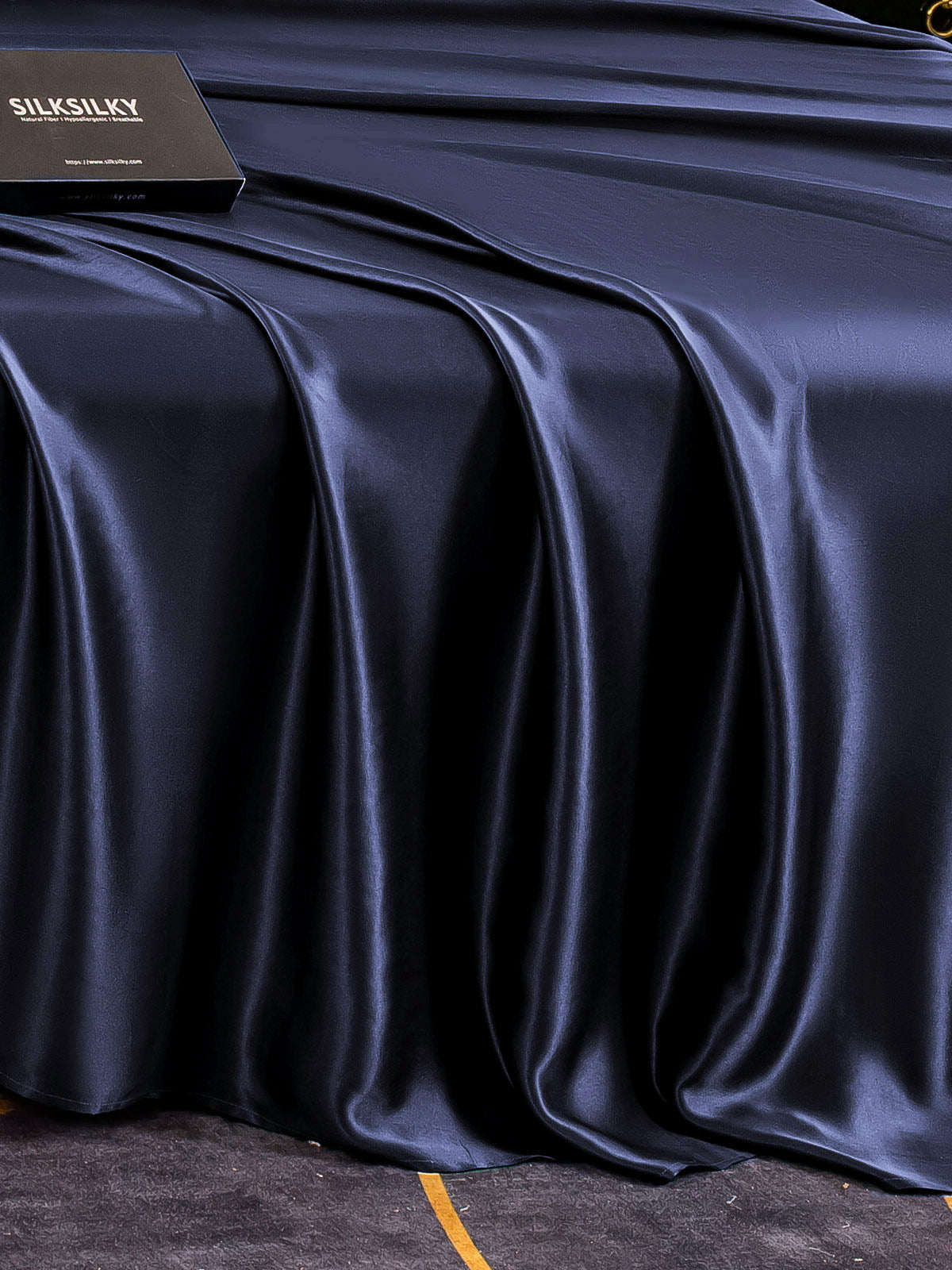 [Dark Blue] SilkSilky-UK 25Momme Pure Silk Sheet 005