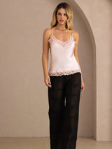 [Pink] SilkSilky-UK Spaghetti Strap V Neck Camisole 007