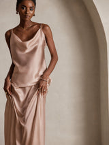 [Tuscany] SilkSilky-UK Spaghetti Strap Cowl Neck Camisole 003