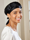 SilkSilky UK Pure Silk Sleep Cap Black 001