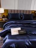 SilkSilky UK 22Momme Pure Silk Bedding Set DarkBlue 004