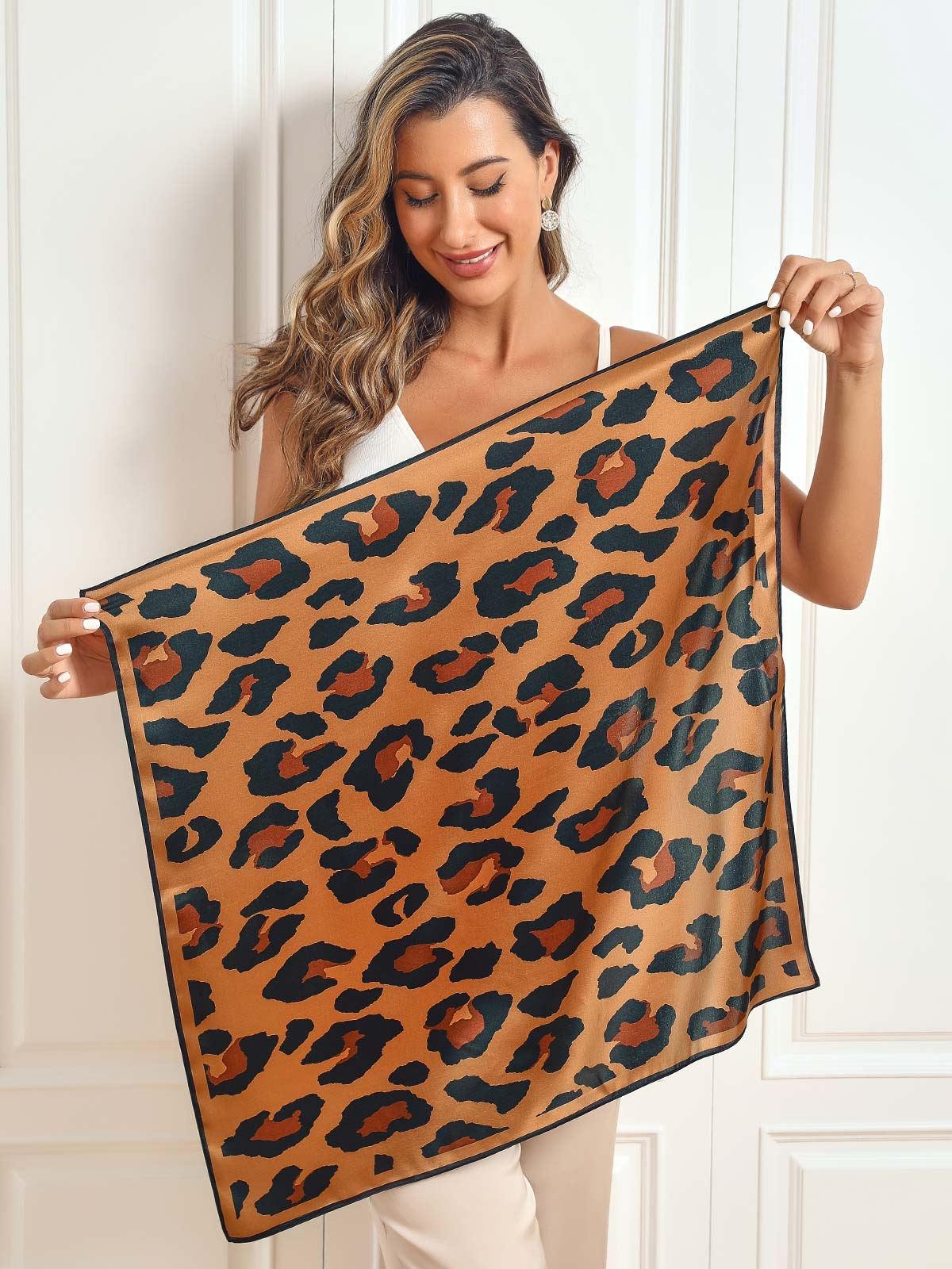 SilkSilky UK Pure Silk Scarf Leopard 002