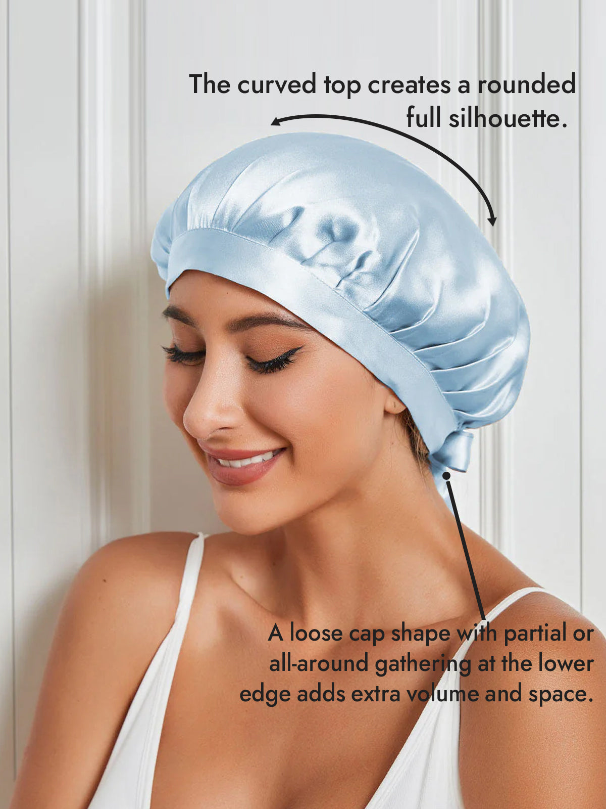 [Light Blue] SilkSilky-UK Pure Silk Sleep Cap 003