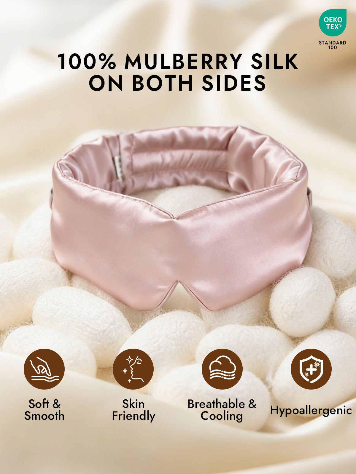 [Light Pink] SilkSilky-UK 19Momme Pure Silk Eye Mask 002