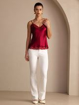[Wine] SilkSilky-UK Spaghetti Strap V Neck Camisole 006