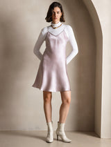 [Lavender] SilkSilky-UK Spaghetti Strap V Neck Dress 005