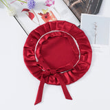 SilkSilky-UK Pure Silk Sleep Cap Wine 004