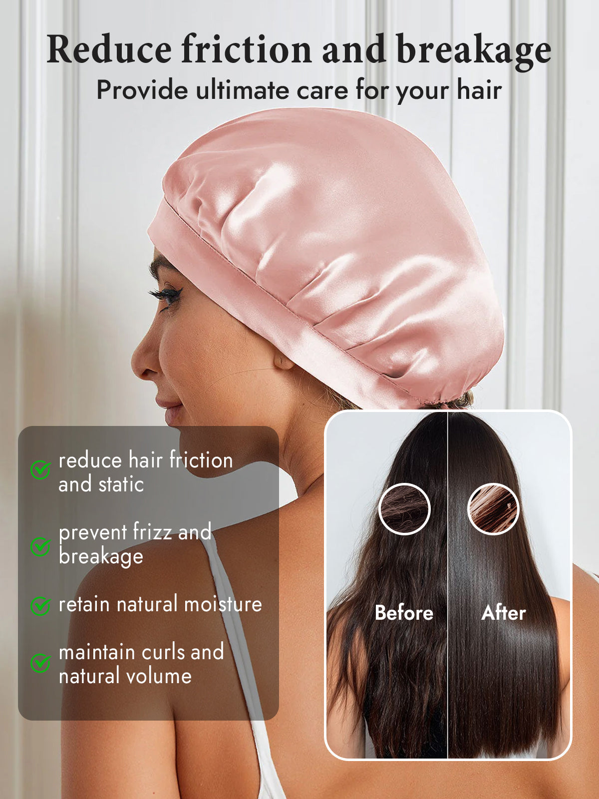 [Pink] SilkSilky-UK Pure Silk Sleep Cap 004