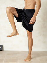 [Black] SilkSilky-UK Men's Sleep Shorts 004