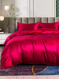 SilkSilky UK 25Momme Pure Silk Bedding Set Wine 001