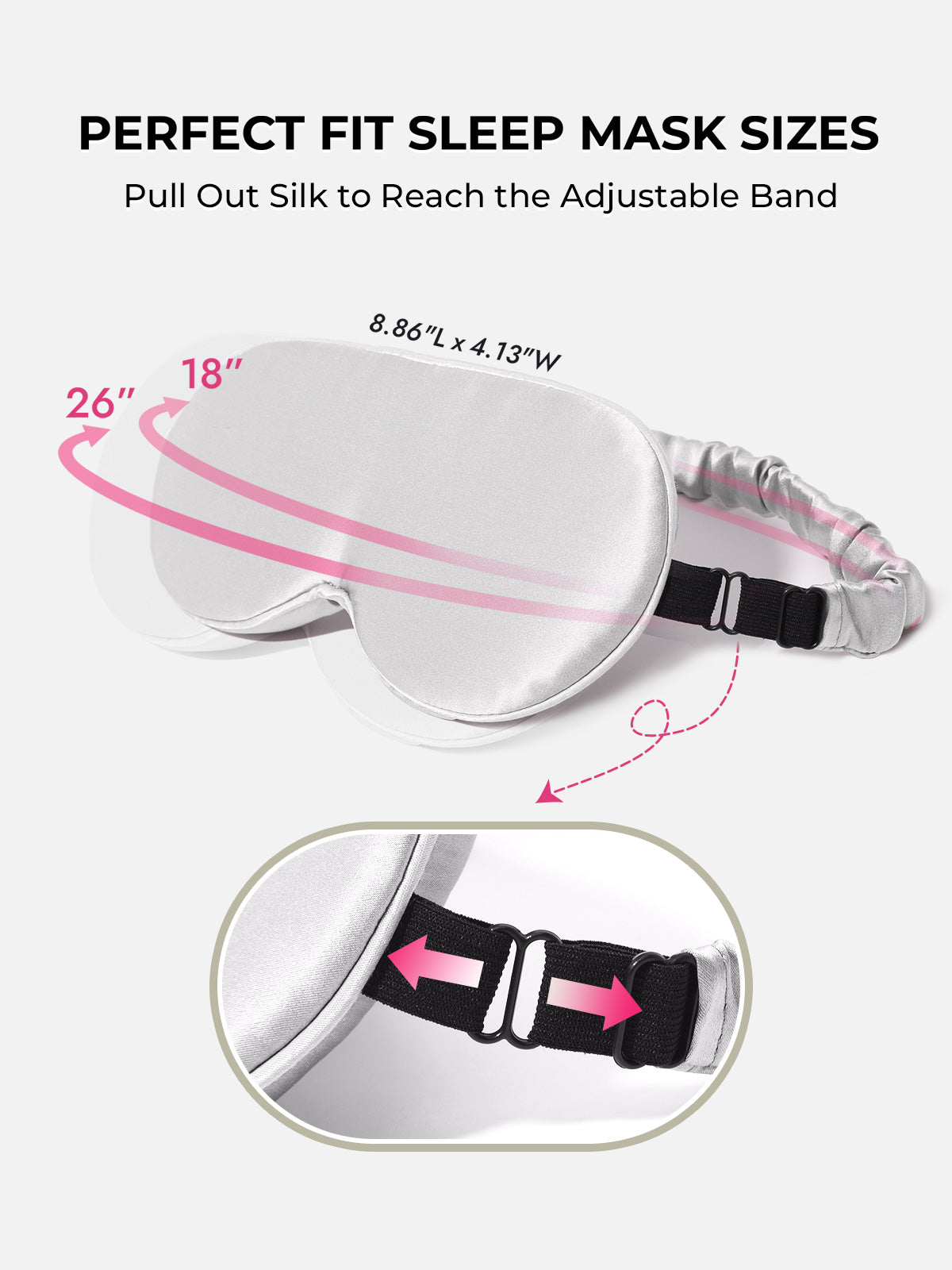 [Light Gray] SilkSilky-UK Pure Silk Eye Mask 004