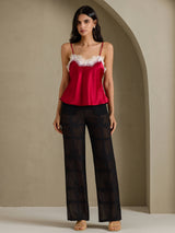 [Wine] SilkSilky-UK Spaghetti Strap V Neck Camisole 005