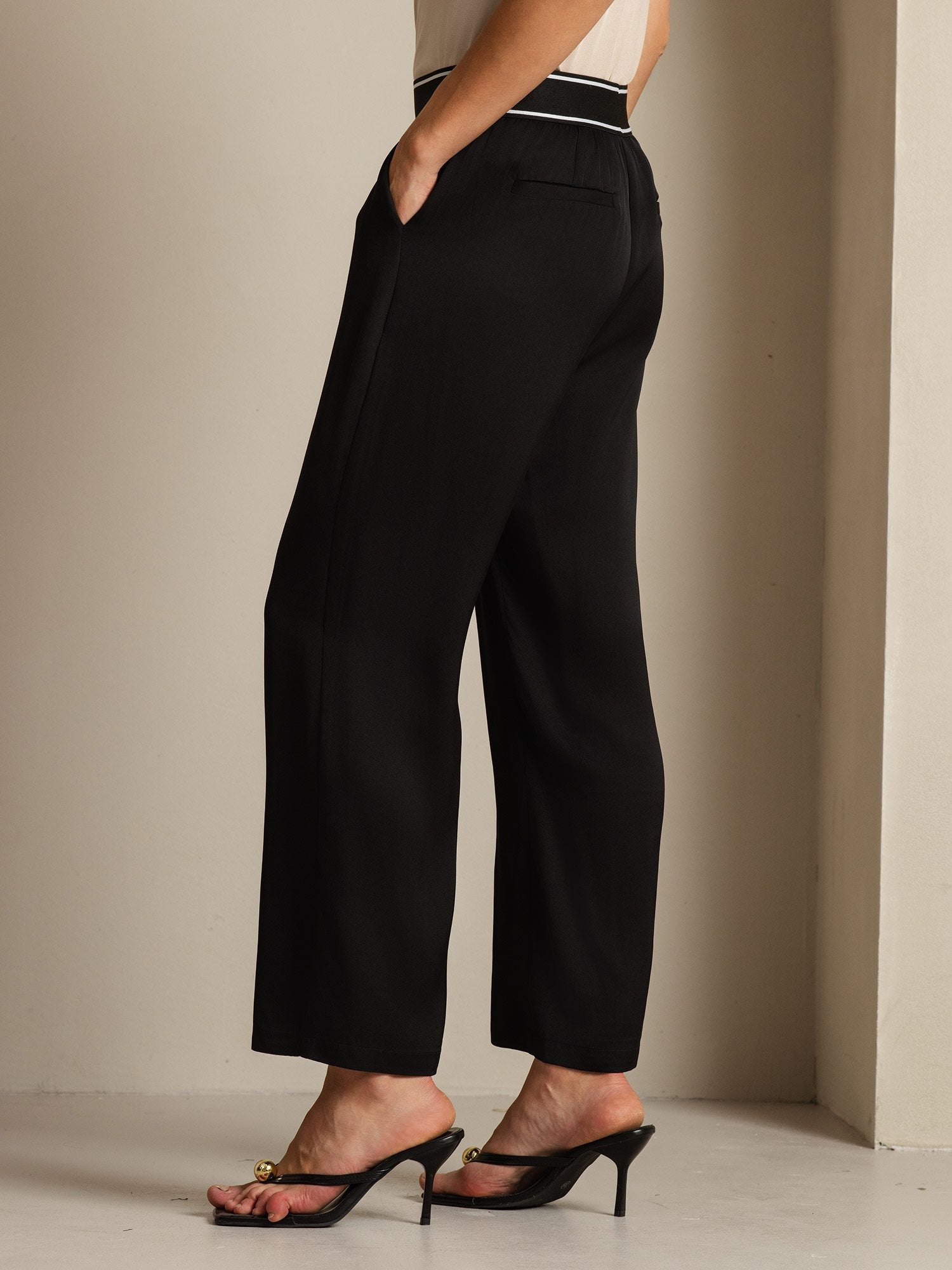 [Black] SilkSilky-UK 22Momme Silk Womens Pants 003