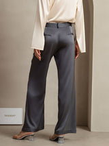 [Dark Gray] SilkSilky-UK 19Momme Silk Womens Pants 002,