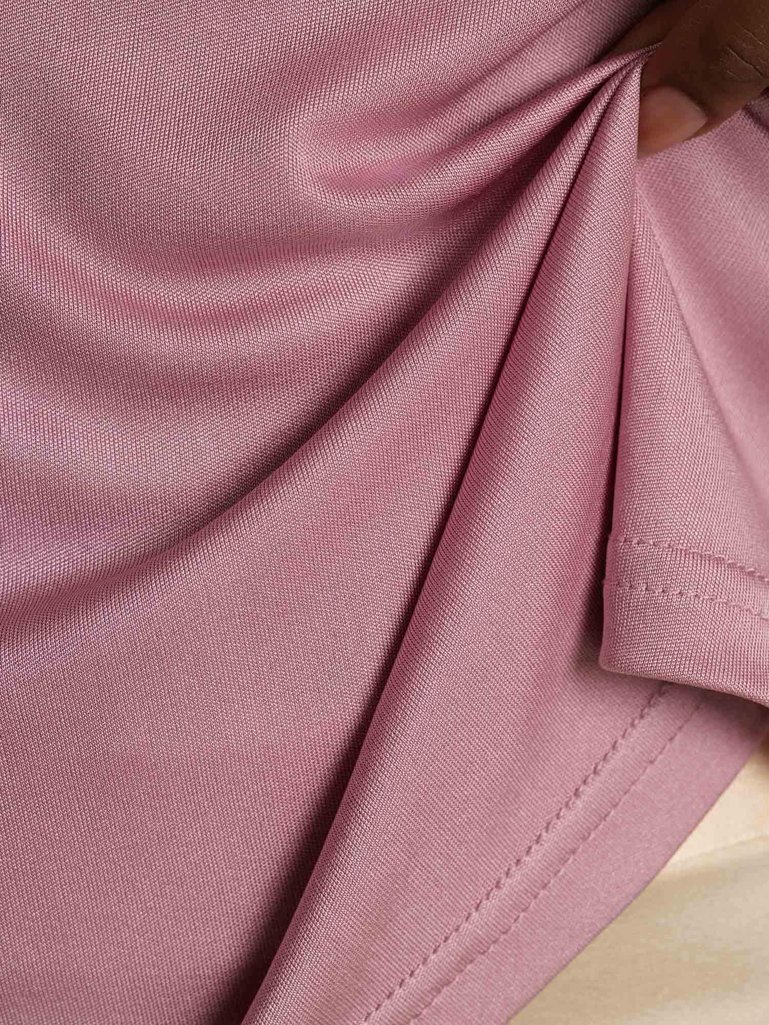 [PaleMauve] SilkSilky-UK Pure Silk V Neck Women's T-Shirt 005