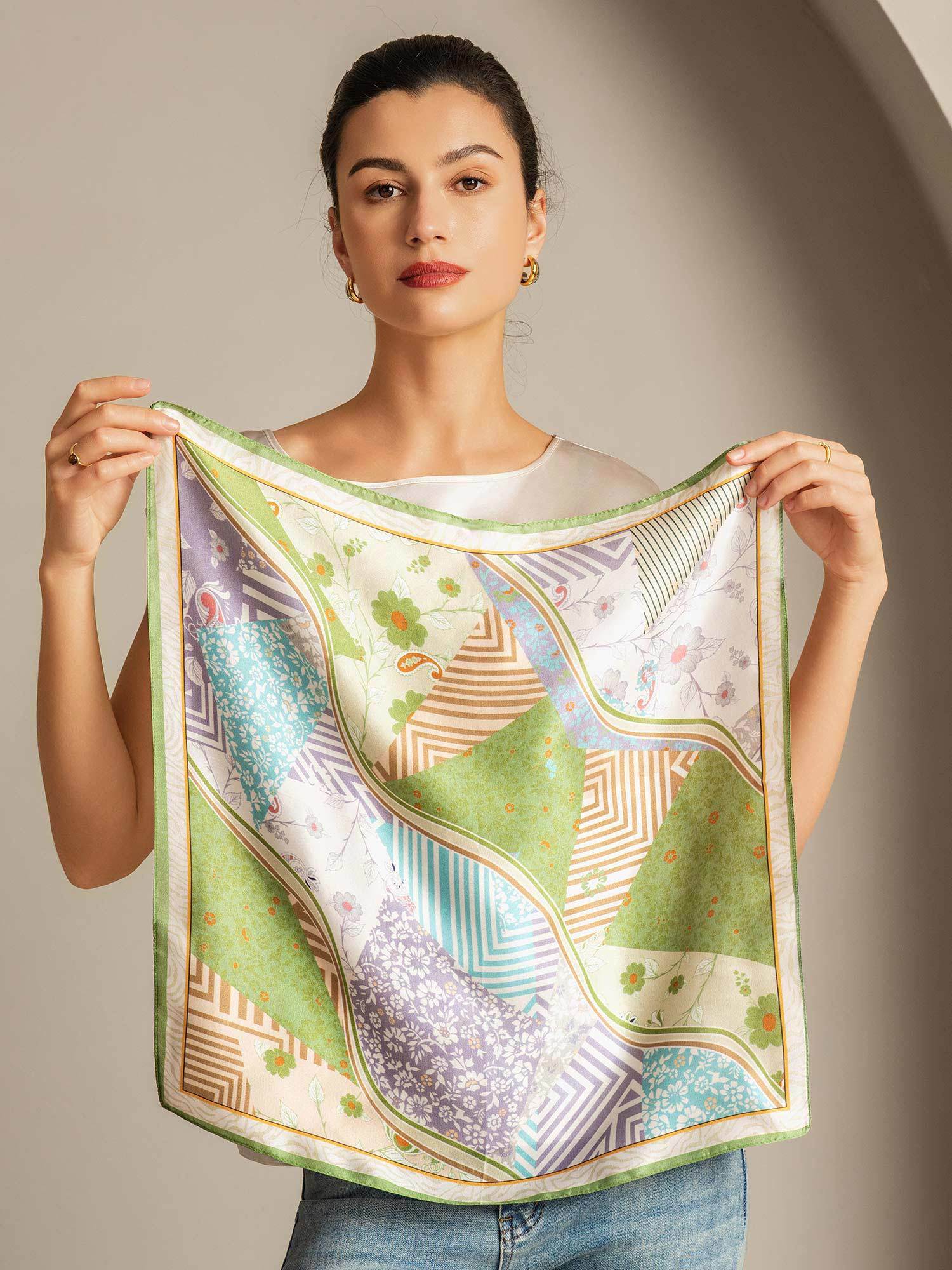 [P100] SilkSilky-UK Pure Silk Scarf 004,