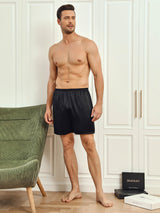 [Black] SilkSilky-UK Men's Sleep Shorts 004