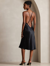 [Black] SilkSilky-UK Spaghetti Strap Dress 001