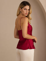 [Wine] SilkSilky-UK Spaghetti Strap V Neck Camisole 002