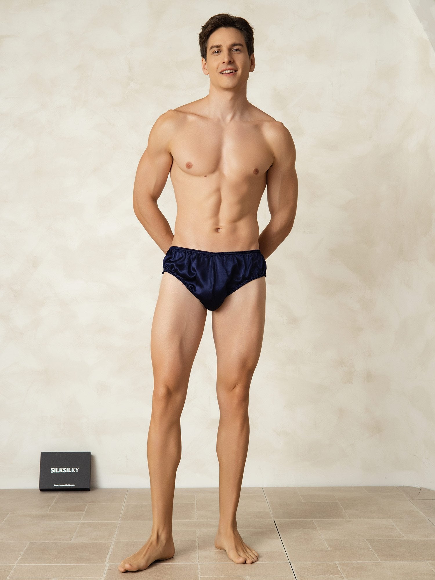 [DarkBlue] SilkSilky-UK Pure Silk Mens Underwear 003