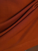 [Orange] SilkSilky-UK 100% High-Twist Silk Jersey Short Sleeve V Neck Women's T-Shirt 005