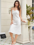 SilkSilky UK Silk Sleeveless Cowl Neck Dress White 003