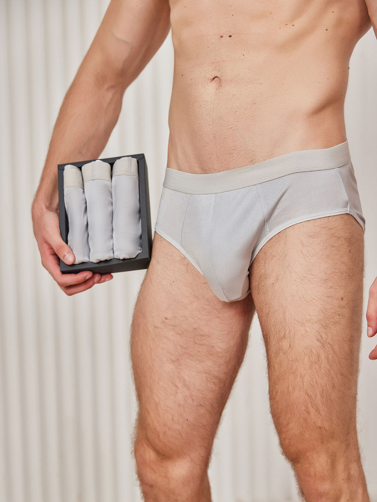 [Gray] SilkSilky-UK Pure Silk Mens Underwear 001