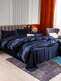 SilkSilky UK 22Momme Pure Silk Bedding Set DarkBlue 003