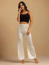 [White] SilkSilky-UK 19Momme Machine-Washable Silk Women's Sleep Shorts 005