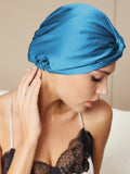 SilkSilky-UK Pure Silk Sleep Cap Teal 002