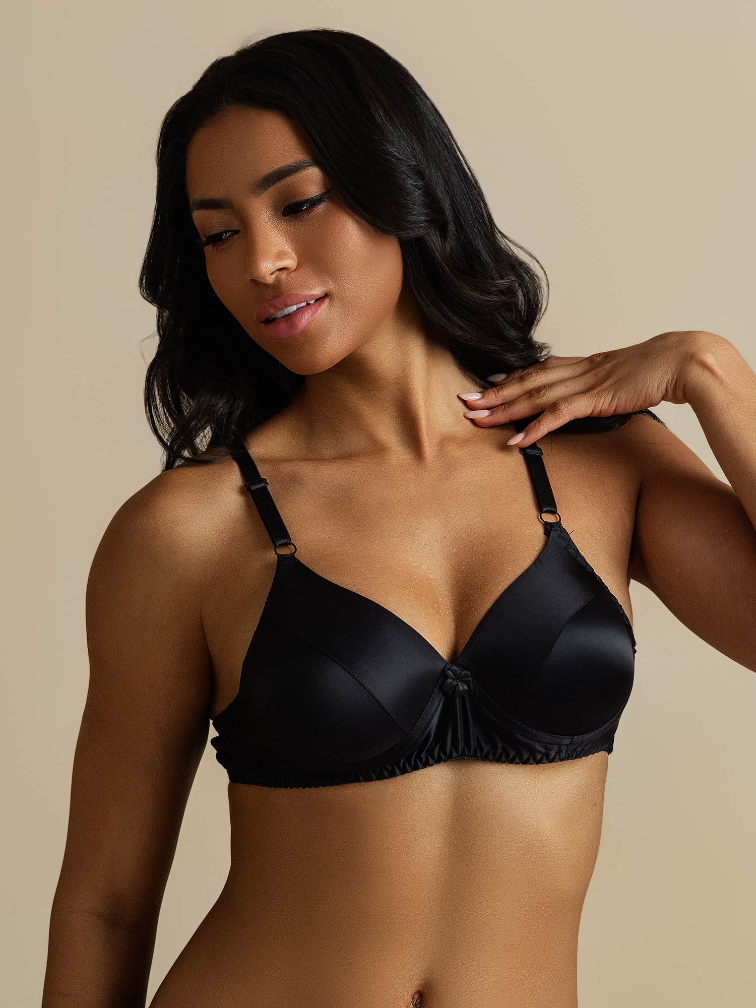 [Black] SilkSilky-UK Pure Silk Bra 006,
