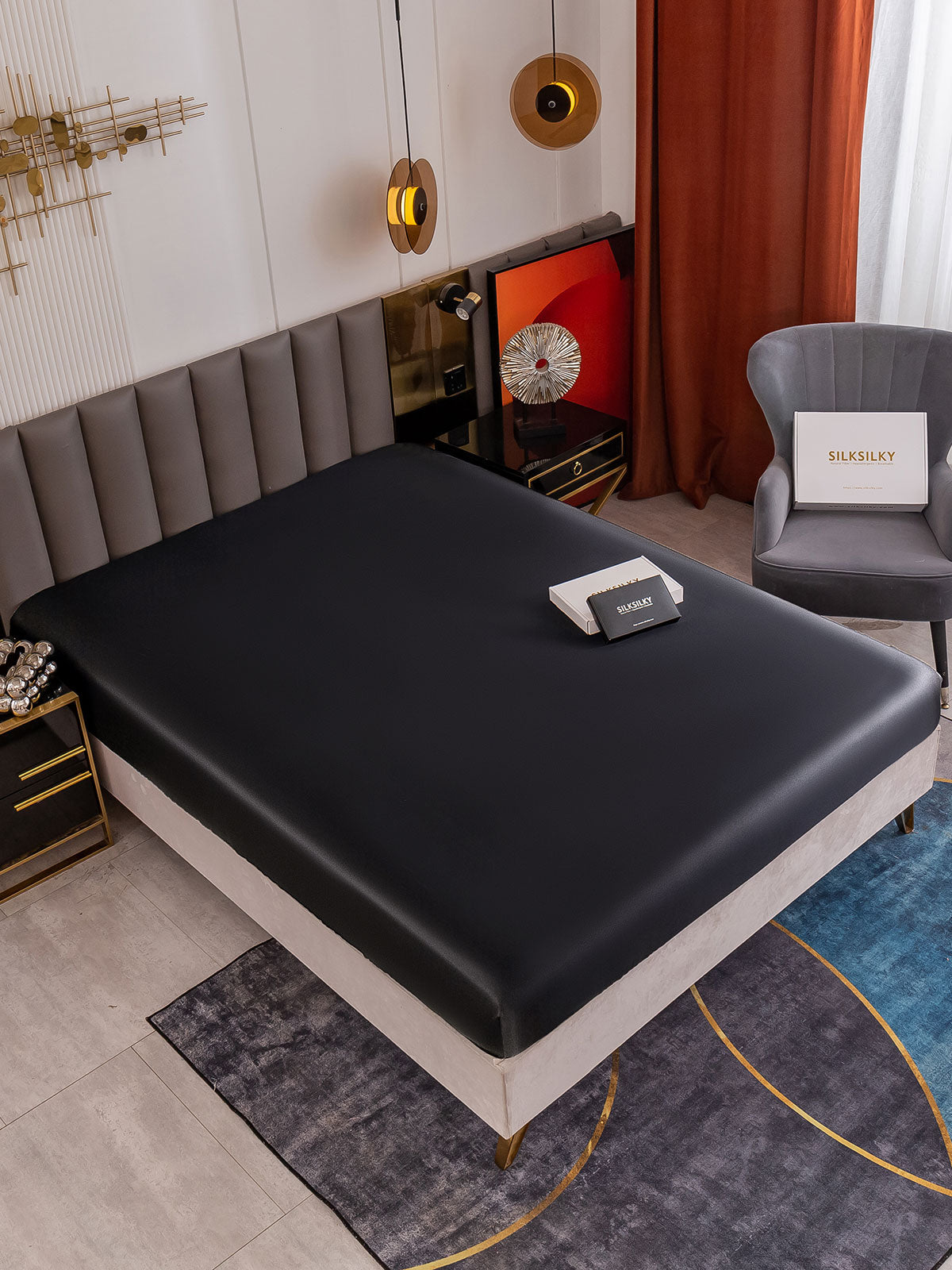 [Black] SilkSilky-UK 19Momme Sheet 001