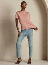 [Pink] SilkSilky-UK Short Sleeve Women's T-Shirt 004