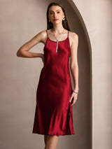 [Wine] SilkSilky-UK Spaghetti Strap Dress 006