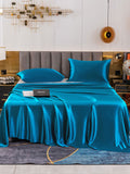 SilkSilky UK 19Momme Pure Silk Bedding Set Teal 002