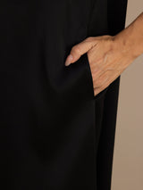 [Black] SilkSilky-UK Short Sleeve Round Neck Dress 006