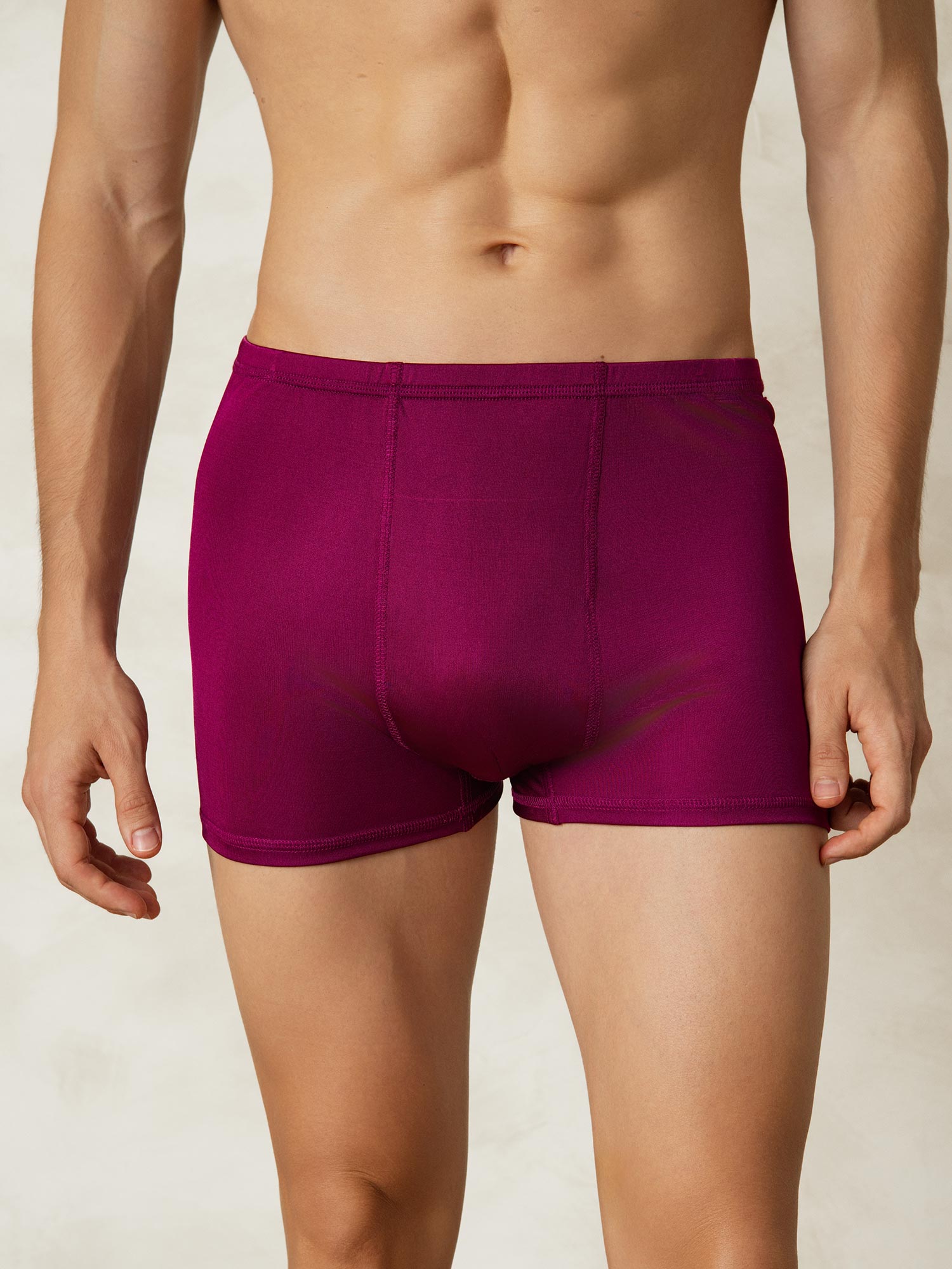 [Wine] SilkSilky-UK Silk Knitted Mens Underwear 001