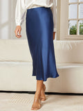 SilkSilky-UK 19Momme Pure Silk Skirt DarkBlue 003