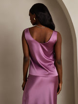 [Deep Purple] SilkSilky-UK Sleeveless V Neck Camisole 002