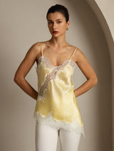 [Light Yellow] SilkSilky-UK Spaghetti Strap V Neck Camisole 001