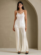 [White] SilkSilky-UK Spaghetti Strap V Neck Camisole 007
