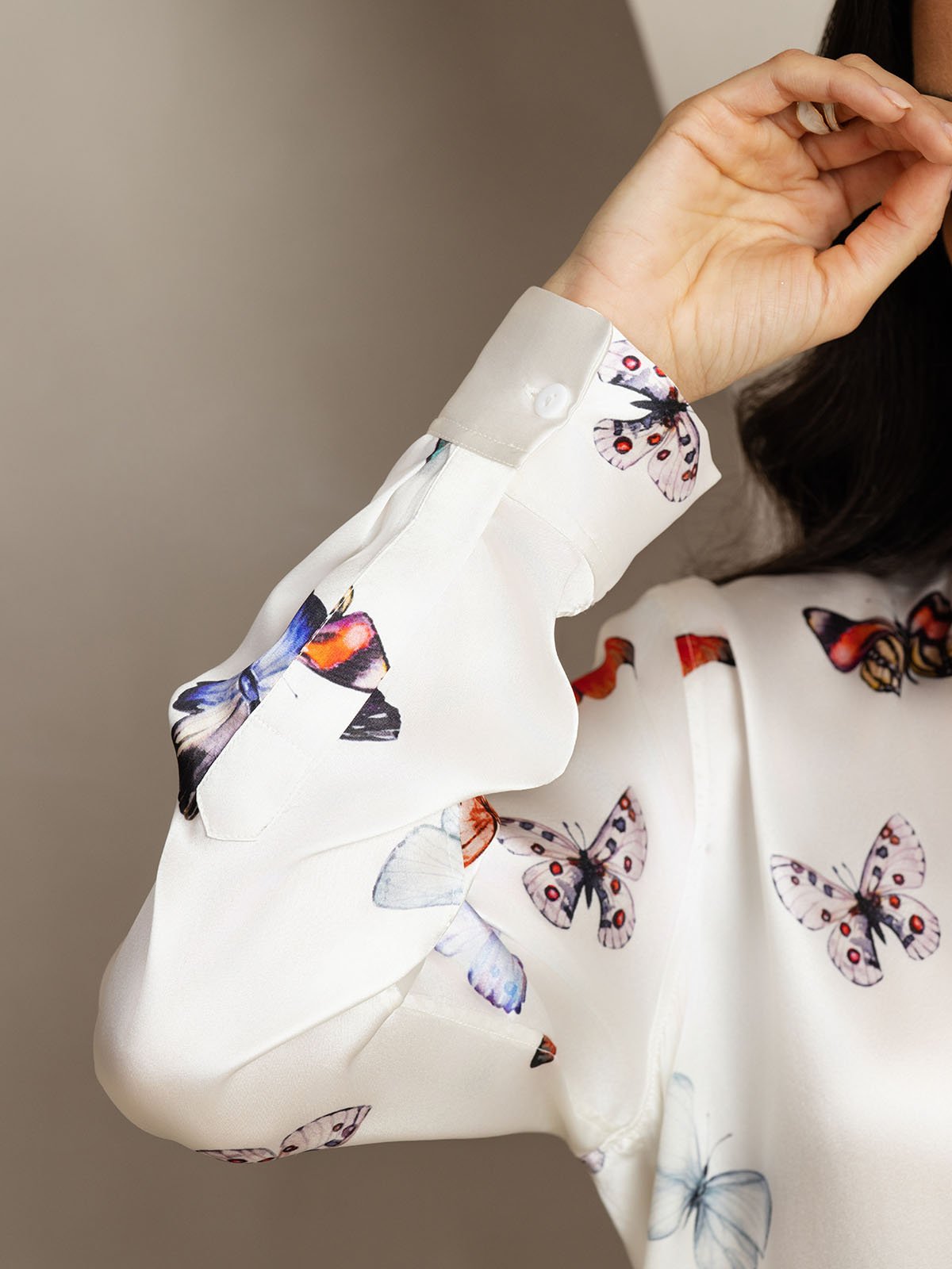 [WhiteButterfly] SilkSilky-UK 19Momme Silk Collar Women''s Outfit Sets 006